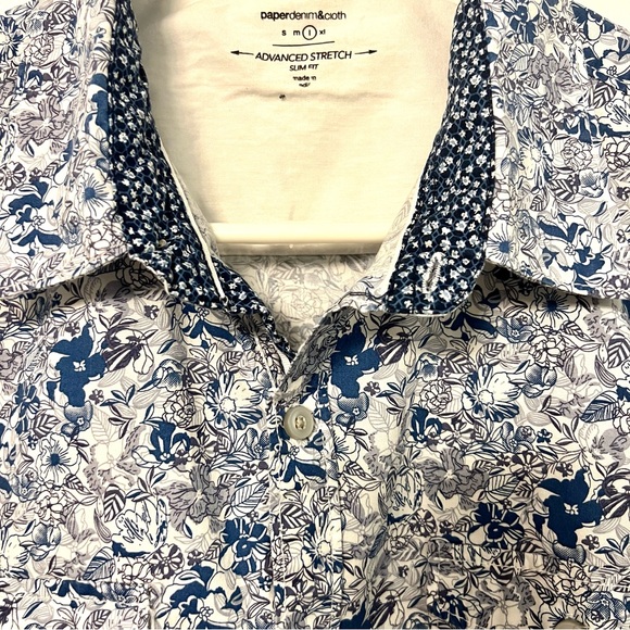 NWT COTTON SOFT RELAXED FLORAL PRINT SHIRT SLEEVE BUTTON UP SHIRT - Picture 8 of 15